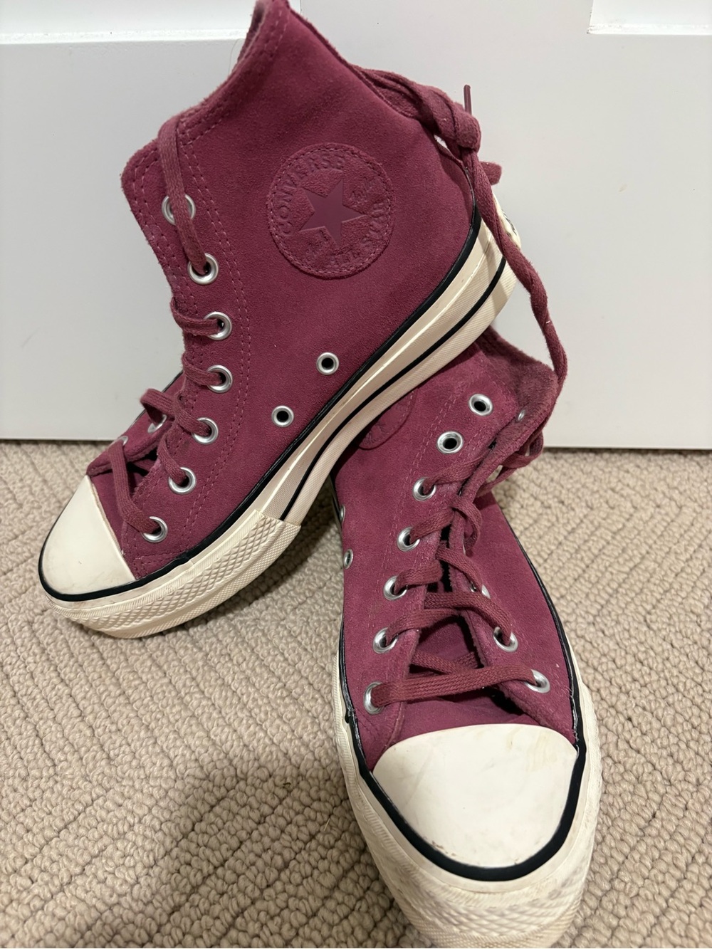 Converse High Top Suede Sneakers in Shadowberry size 6.5